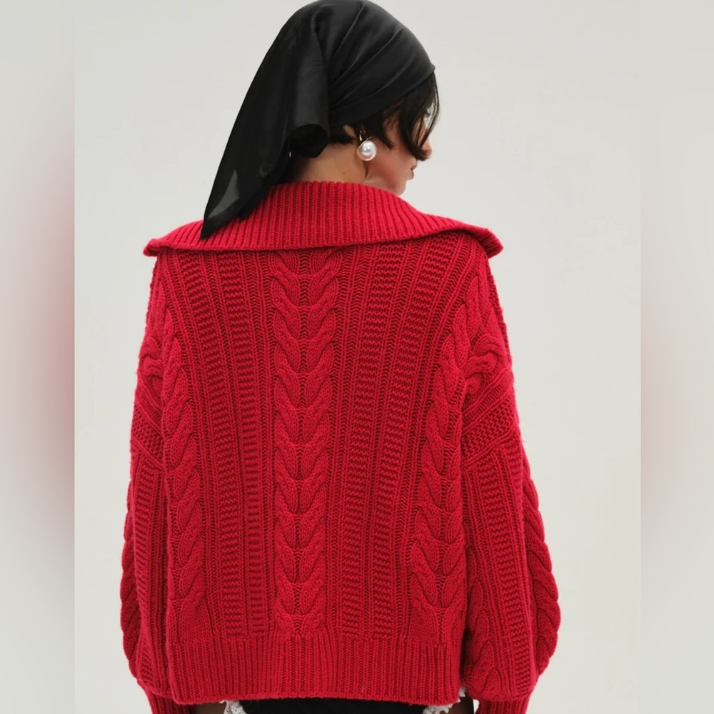 For Love & Lemons Drina Henley Knit Sweater - Picture 3 of 15